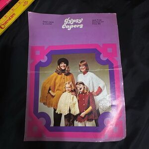 Vintage 1970s Jack Frost Crochet Cape and Hat Patterns -